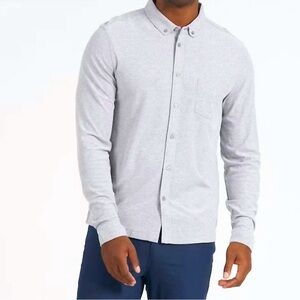 Vuori Light Gray Long Sleeve Button Down Shirt